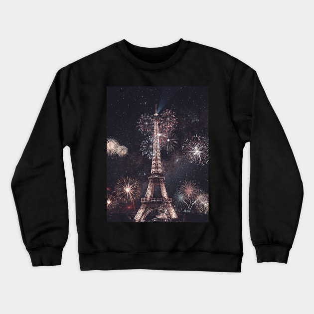 New Years Eiffel Tower Crewneck Sweatshirt by Marischa Becker